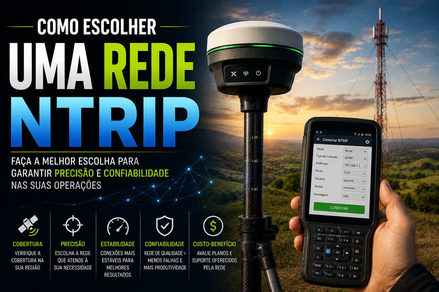 Como Escolher Uma Rede NTRIP para Topografia
