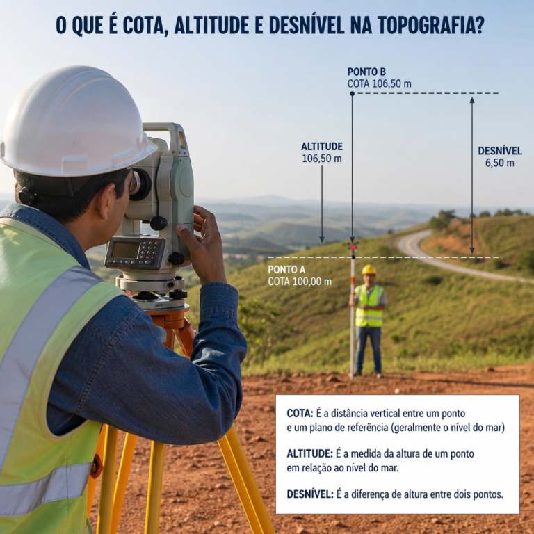 O Que é Cota, Altitude e Desnível na Topografia?