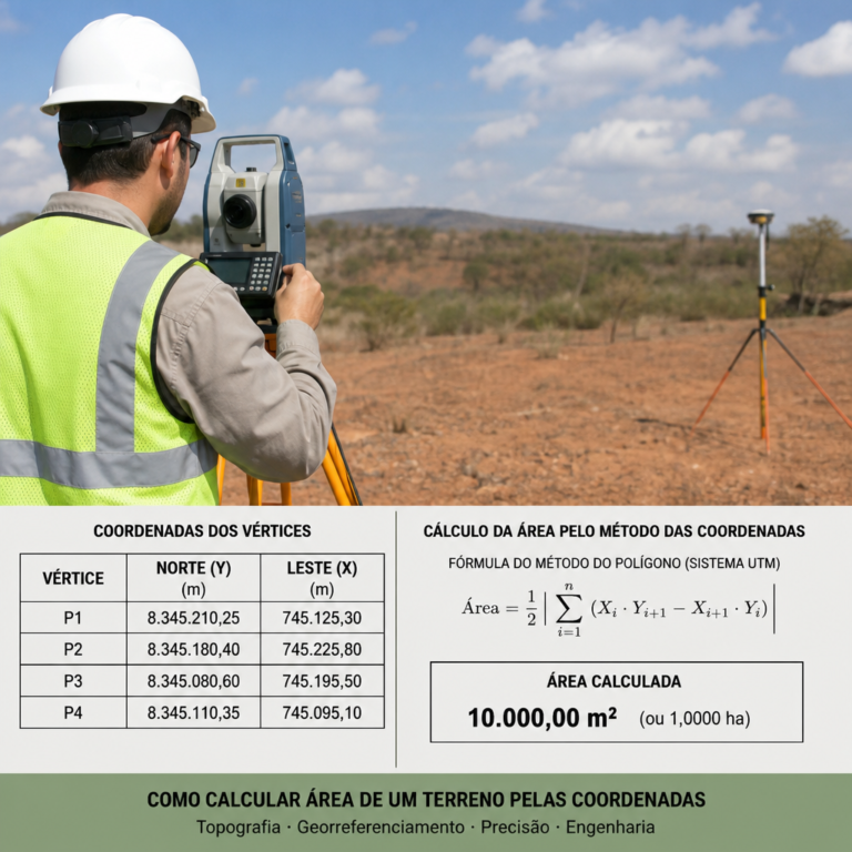 Como Calcular Área de um Terreno pelas Coordenadas