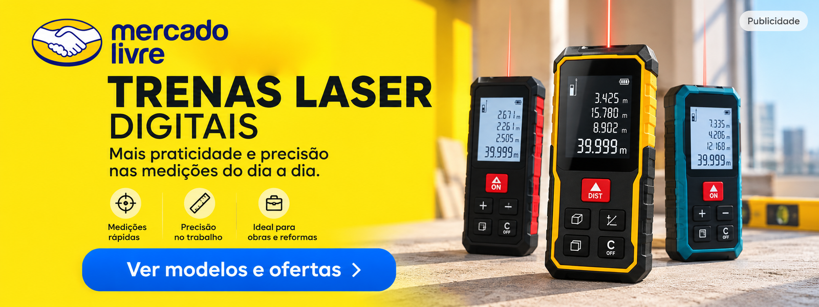Publicidade: trenas laser digitais no Mercado Livre